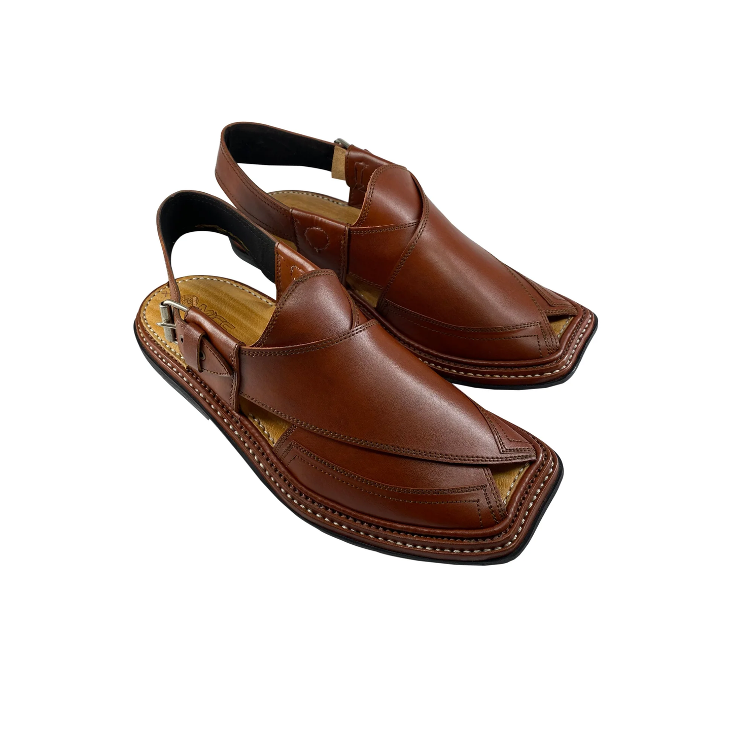 Handmade Triple Gear Peshawari Chappal | High Quality Mustered Leather