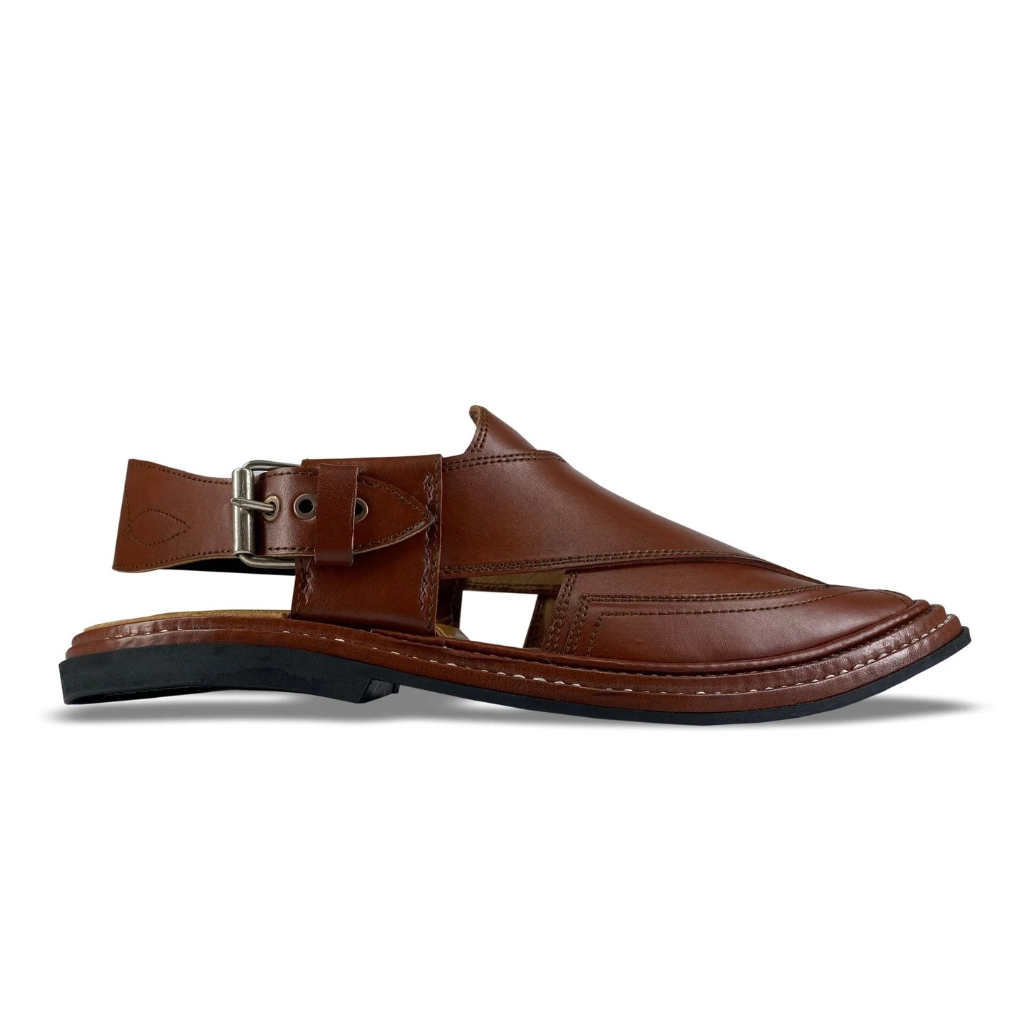 Handmade Triple Gear Peshawari Chappal | High Quality Mustered Leather