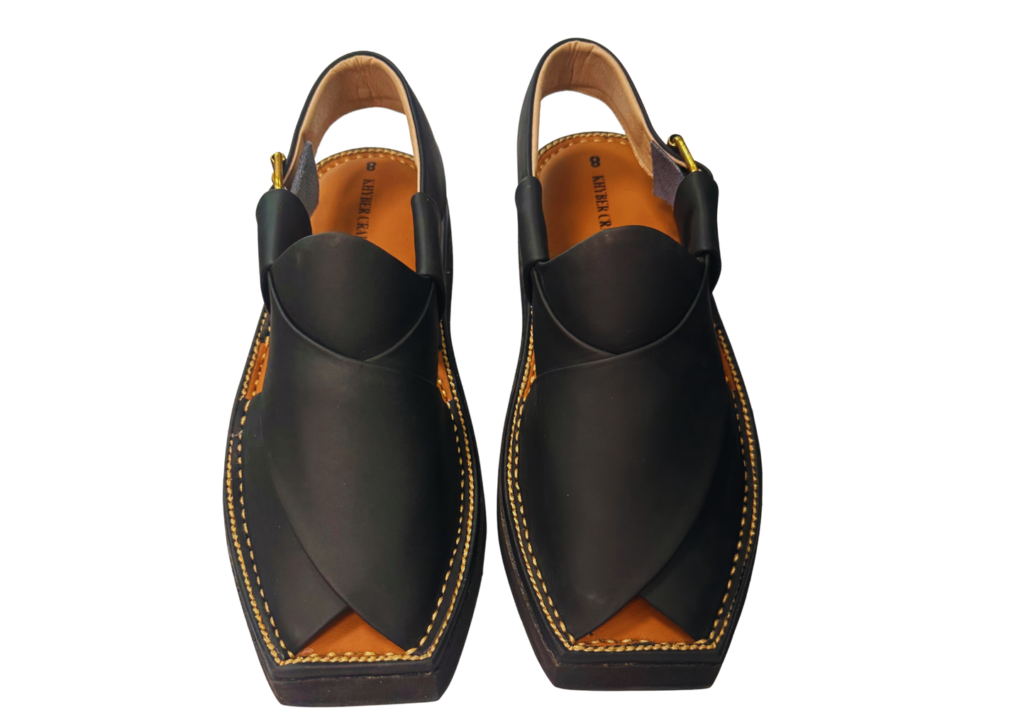 HANDMADE PESHAWRI CHAPPAL KAPTAN  | METALIC BLACK COLOR