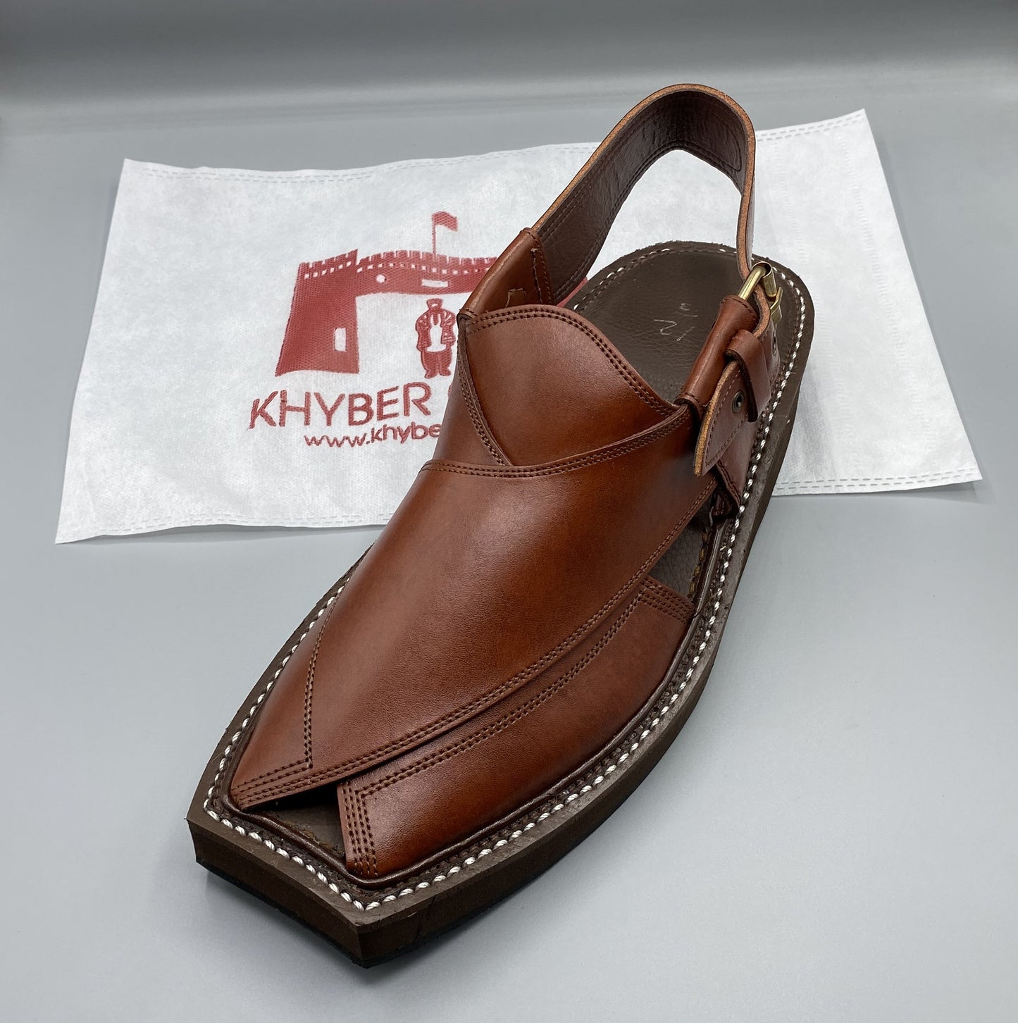 HANDMADE PESHAWARI CHAPPAL KAPTAN | BROWN SQUARE