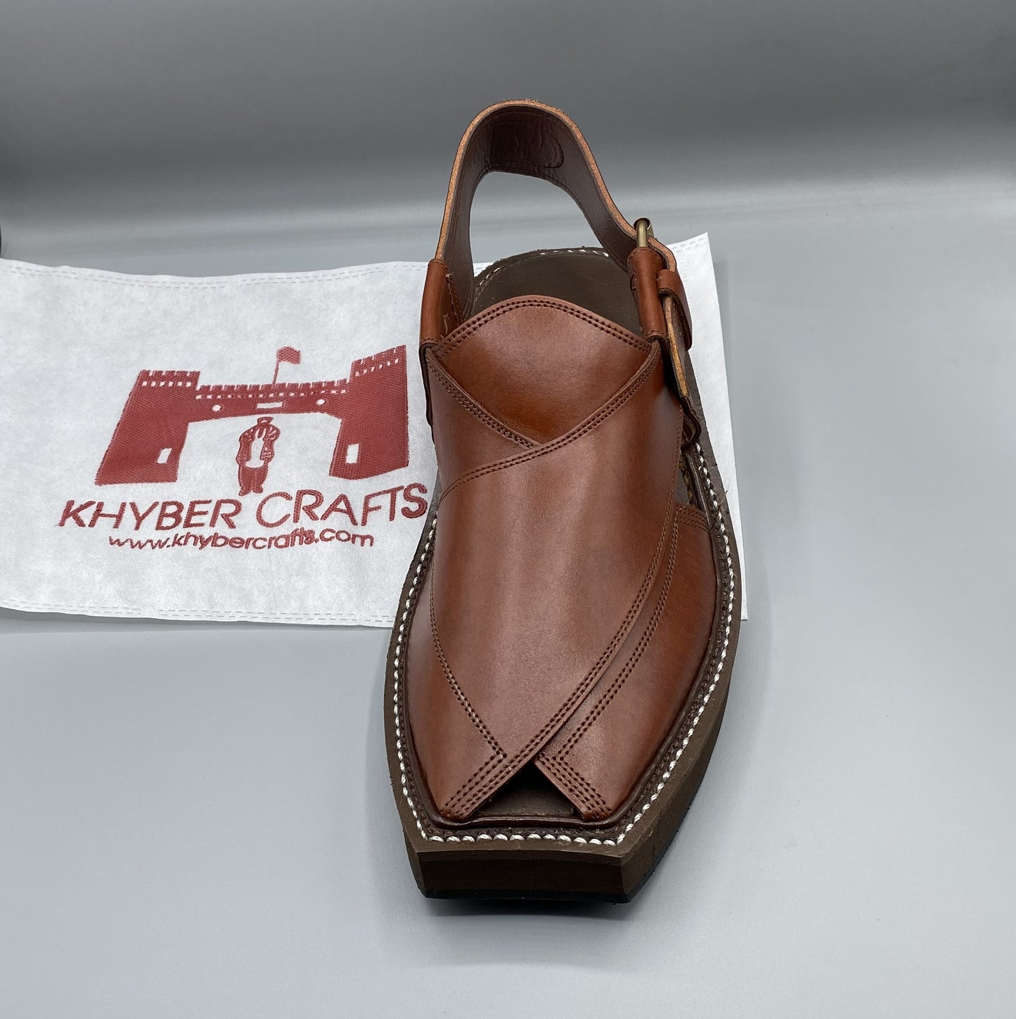 HANDMADE PESHAWARI CHAPPAL KAPTAN | BROWN SQUARE