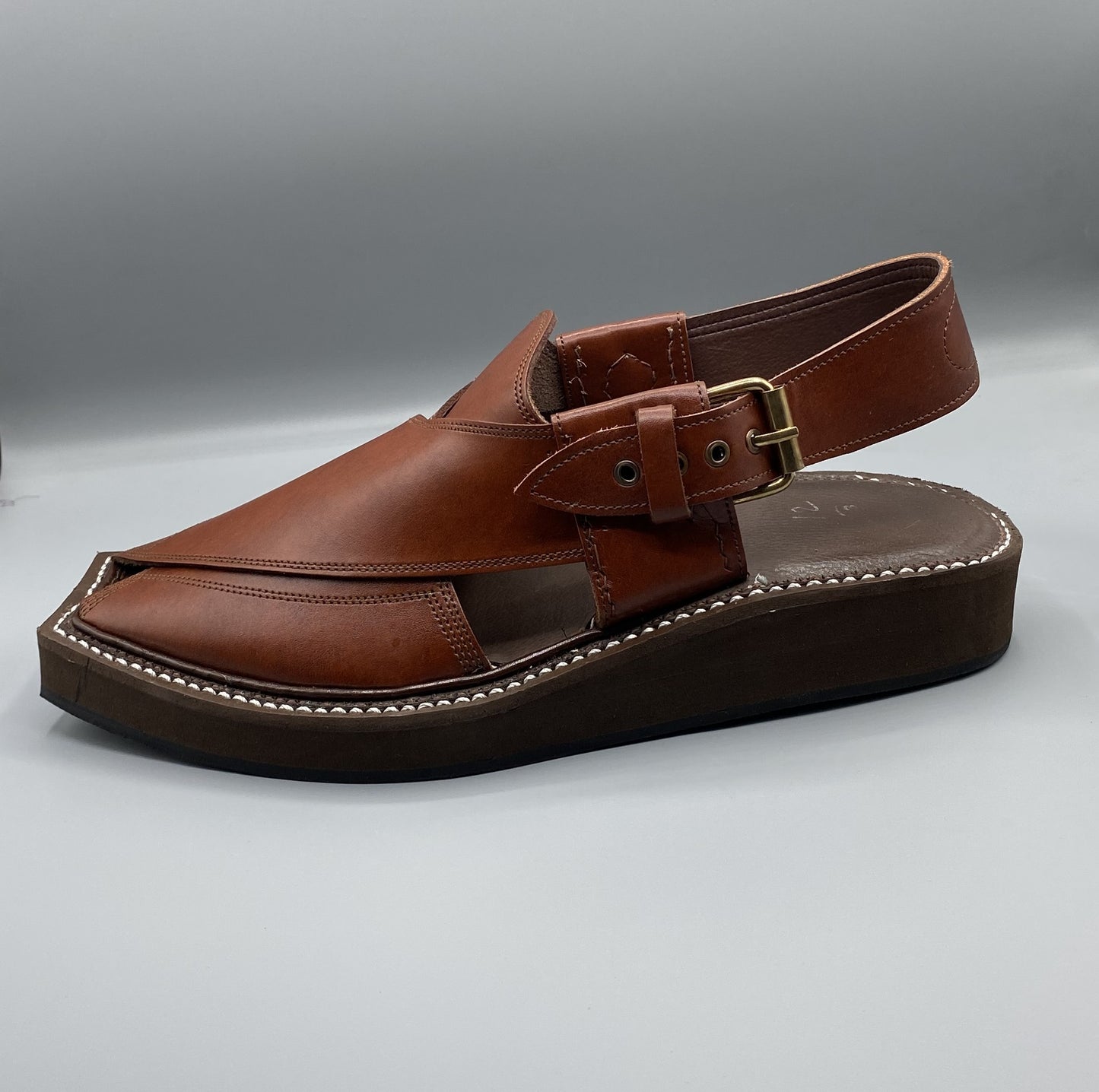 HANDMADE PESHAWARI CHAPPAL KAPTAN | BROWN SQUARE