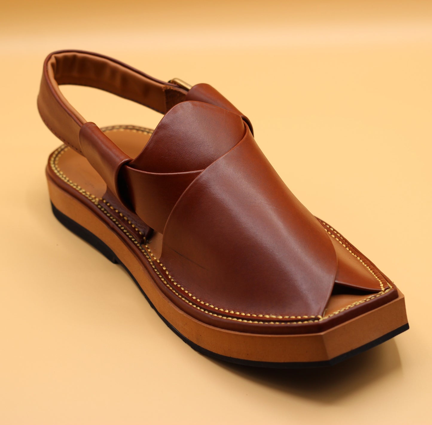 HANDMADE PESHAWRI CHAPPAL KAPTAN  | BROWN COLOR